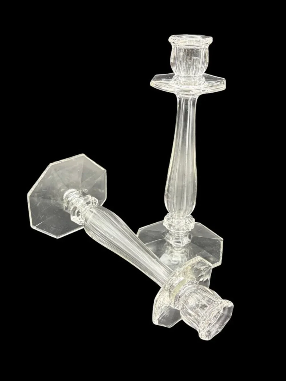 VTG Tiffany & Co. Crystal Candlesticks Pair – Stamped 